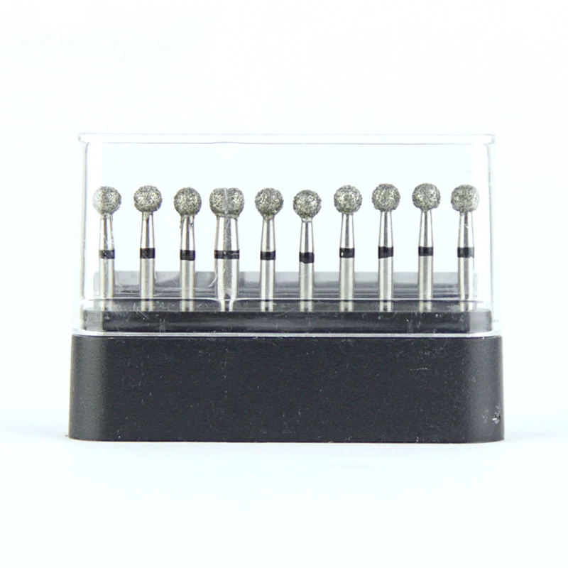 10pcs Dental Burs Diamond FG for Drill 001-029S Round Type Burs BR-23S Black Rings Super Coarse Dental Tools Dentistry Equiment