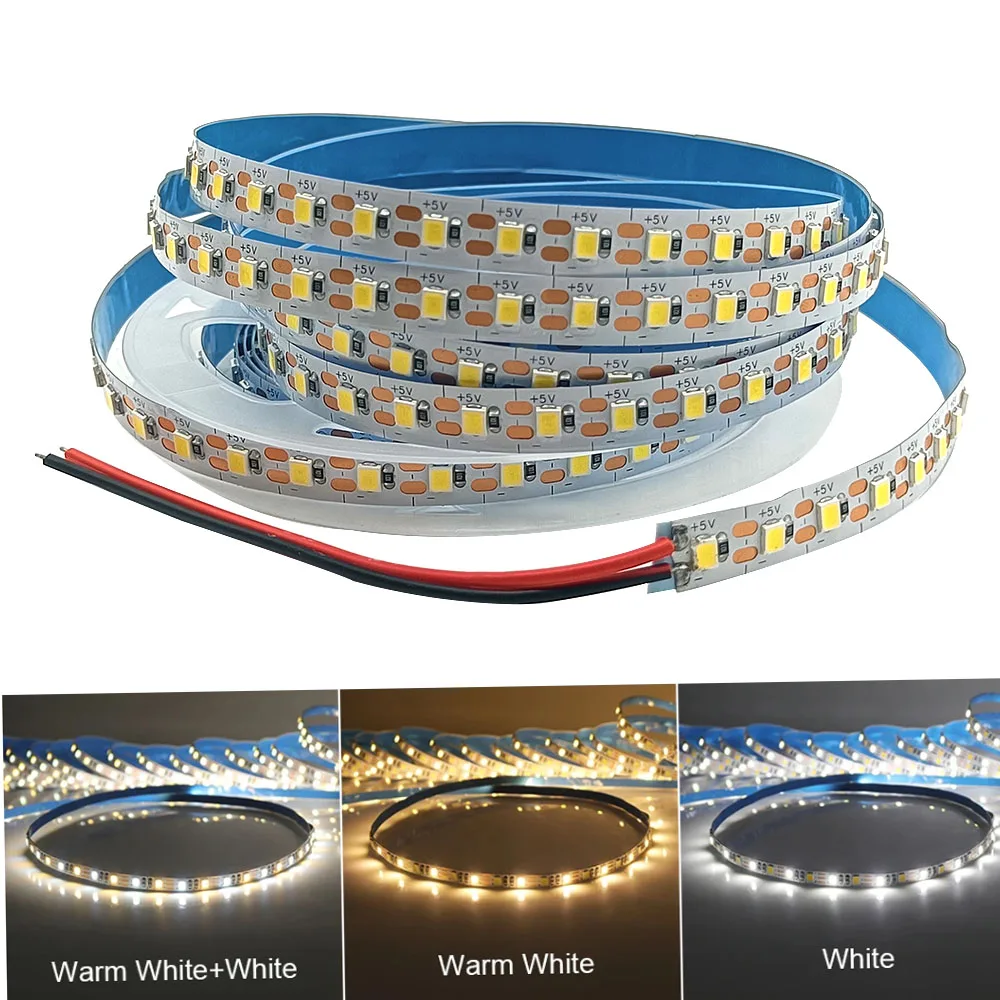 

12V 24V LED Strip SMD 2835 5M LED Stripe Tape Light 120LED/M 240LED/M Warm White Flexible Strip Ribbon Home Decor Light