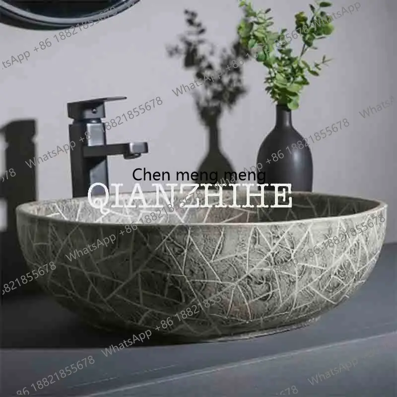 Retro Scrub Table Basin Single Outdoor Washbasin Toilet  Home Courtyard Countertop Sinks Bathroom Hand Wash Basin