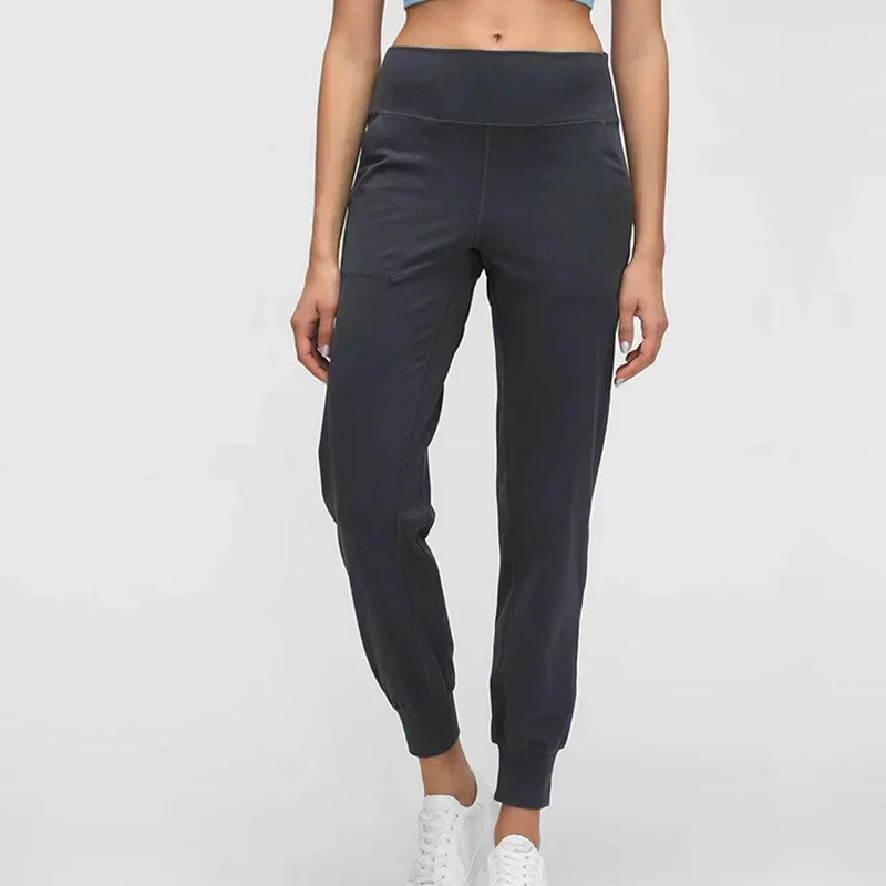 Pantalon de yoga taille haute pour femme, décontracté, taille haute, élastique, fitness, jogging, conçu pour se déplacer