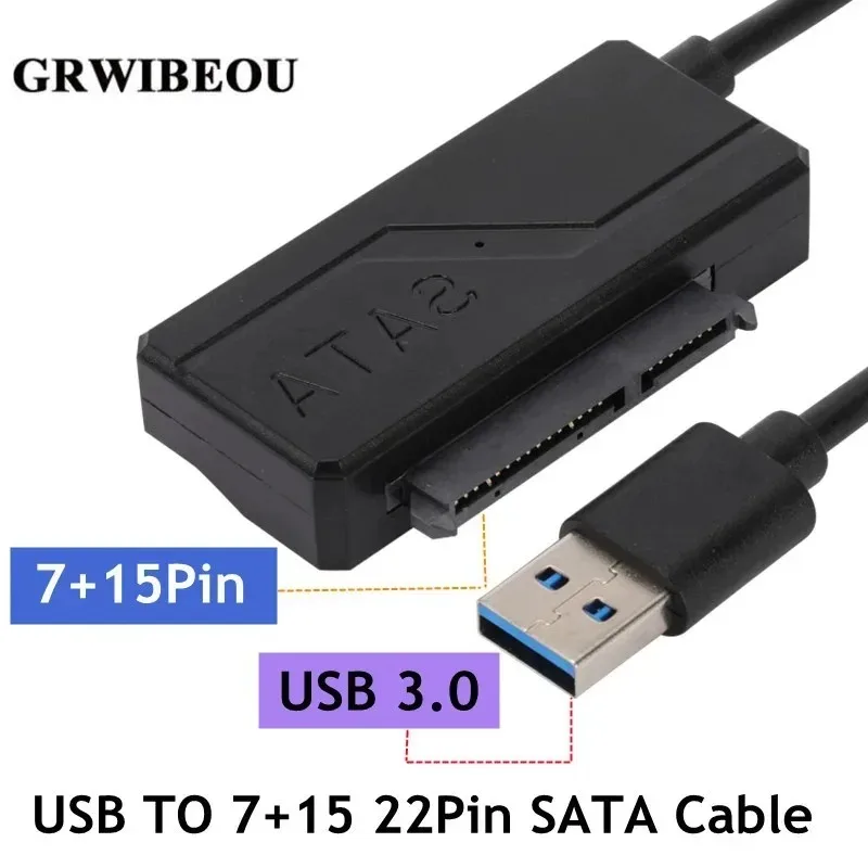 

GRWIBEOU SATA to USB 3.0 Adapter USB to SATA Cable 5Gbps High Speed Data Transmission For 2.5 Inch HDD Hard Drive SATA Adapter