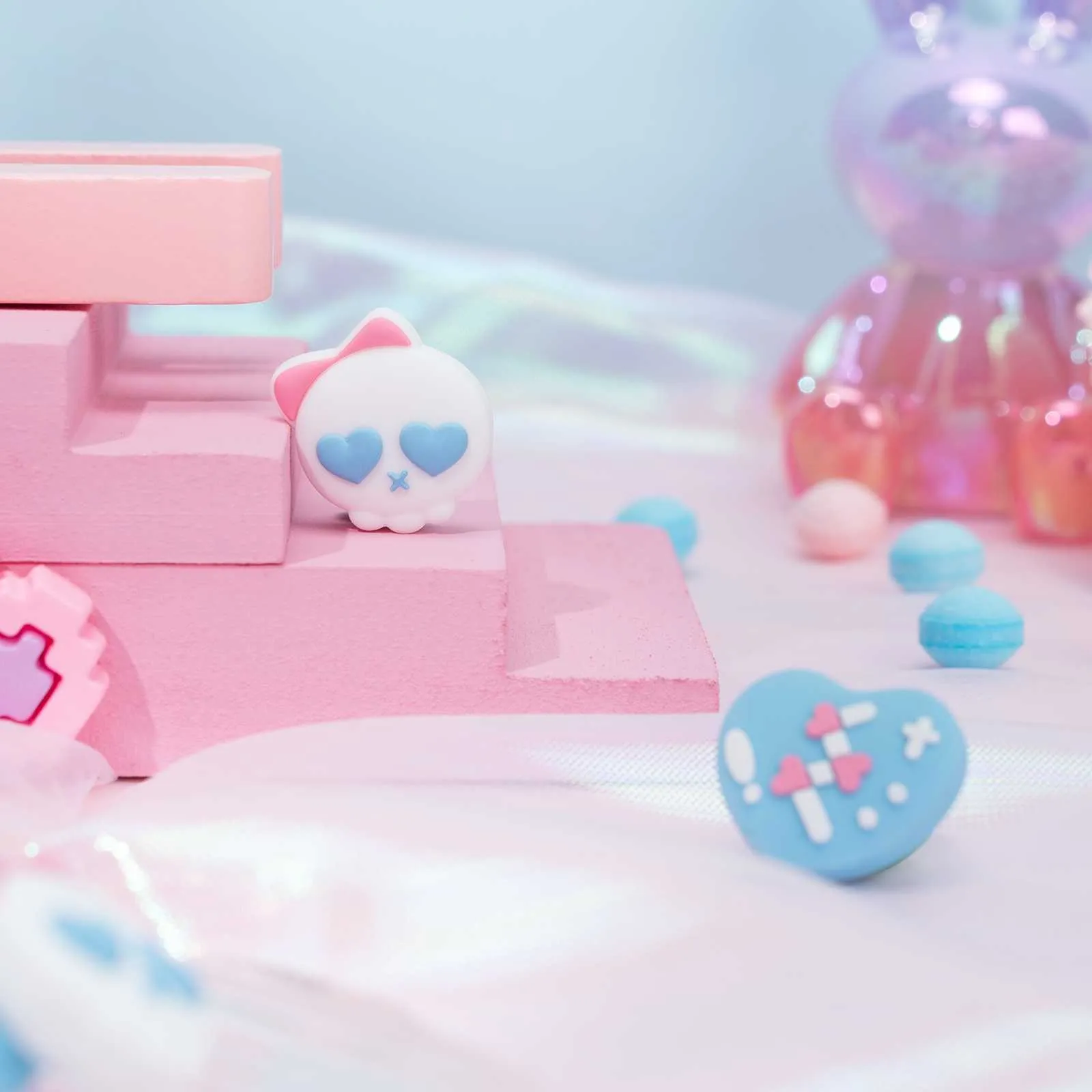 Geeks hare Daumen griff kappen für Nintendo Switch/oled/Lite 4 Stück Silikon Joy-Con Controller Daumens tiel ns Zubehör Punk Schädel