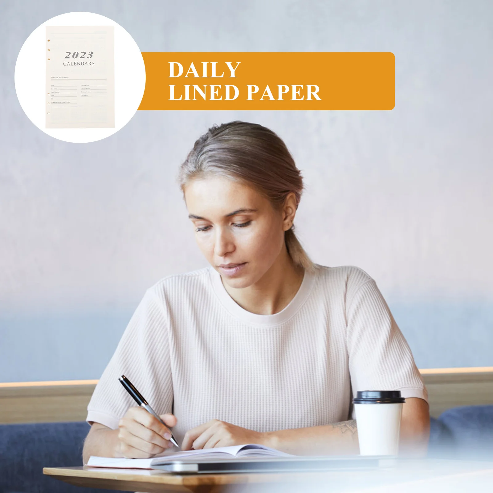 1 set di ricariche per libri di pianificazione, pagine di raccoglitori a fogli mobili portatili compatti in carta a righe premium per la contabilità del diario dell'ufficio di studio