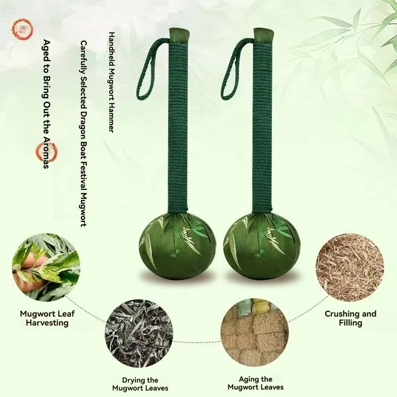 Handheld Wormwood Body Massage Hammer, Full‑Body Acupoint Tapping for Muscle Relaxation,Daily Relaxation ,26cm & 31cm Available view 3