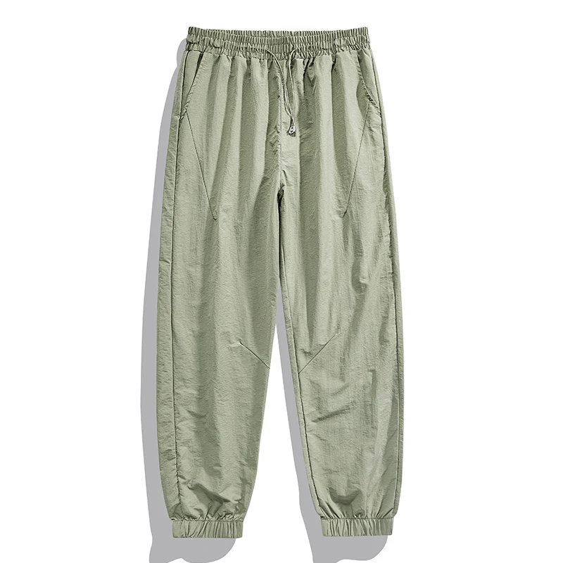 New Summer Men'S Thin Breathable Sports Pants Korean Version Fashionable Youth Casual Loose Outdoor Quick Drying 9-Point Trouser