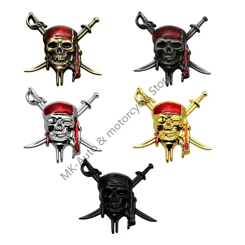 

F62F Unique Skull Automotive Sticker Metal Craftsmanship Decorative Accessory