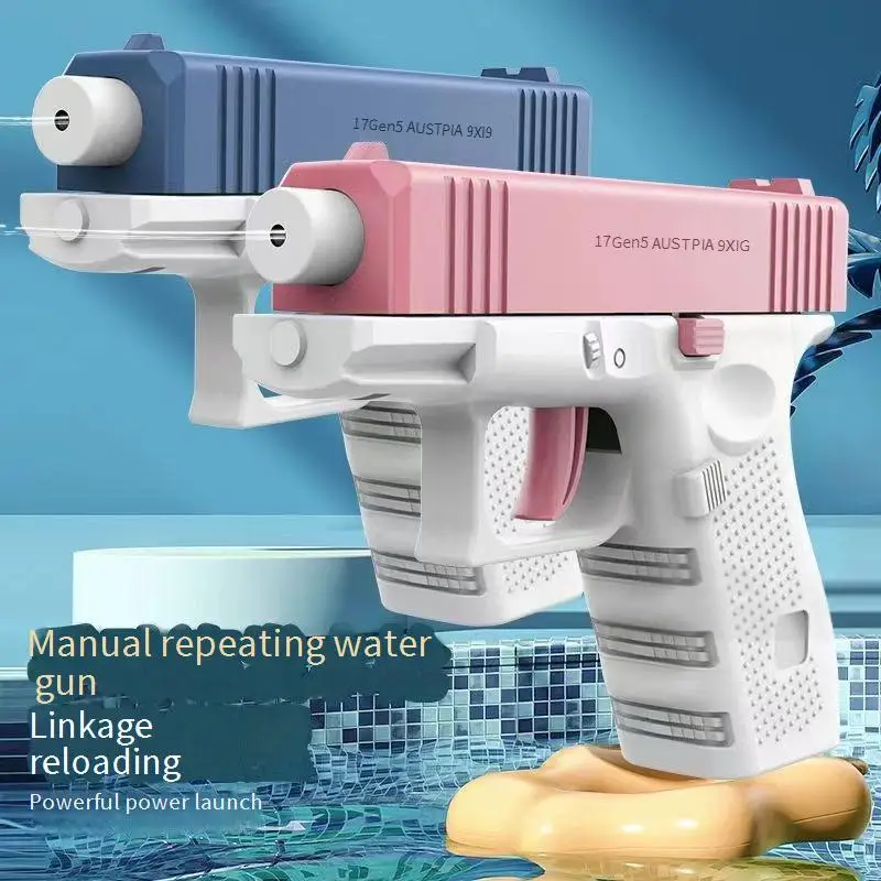 Mini pistola de agua Glock, pulverizador automático de rebore, pistola de agua de largo alcance, juguete de agua para niños