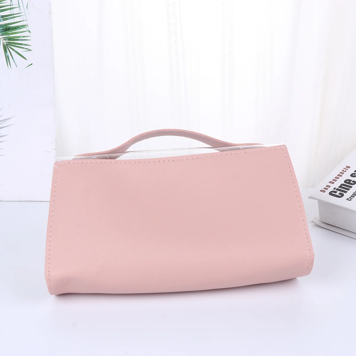 

Pink Creative Transparent Pencil Case Simple Large Capacity Pen Storage Bag Portable Stationery Pouch Bag for Kids