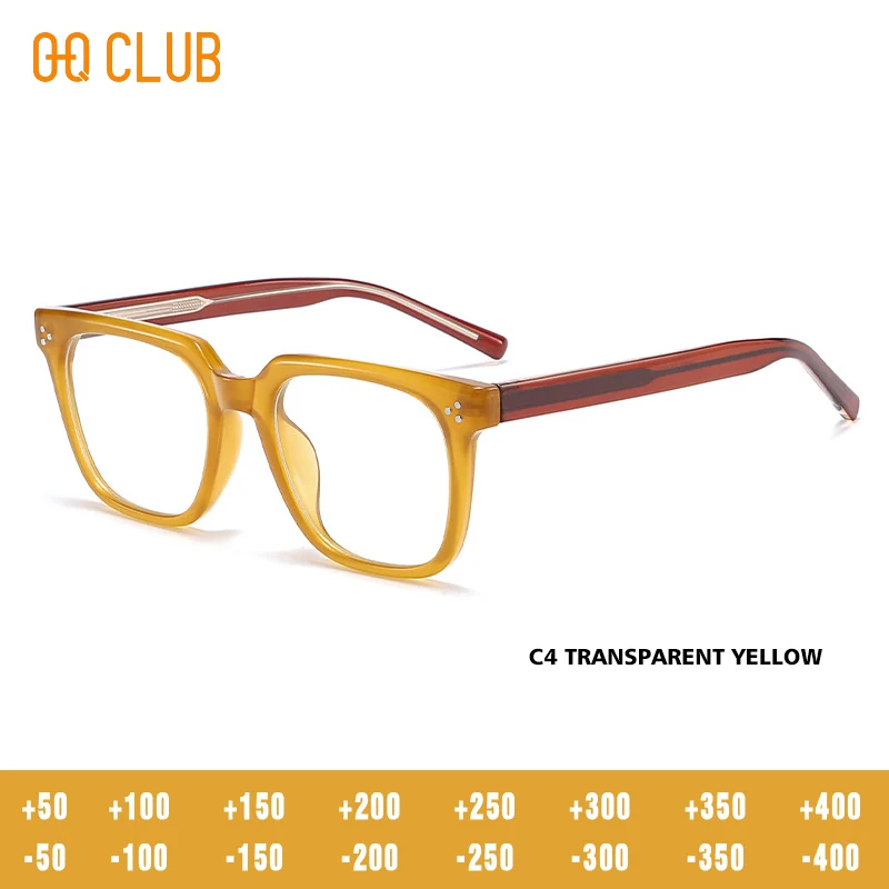 O-Q CLUB Square Eyeglasses Women's Grade Glasses Man Style Blue Light Intelligent Progressive Multifocal Lenses to Read Eyewear