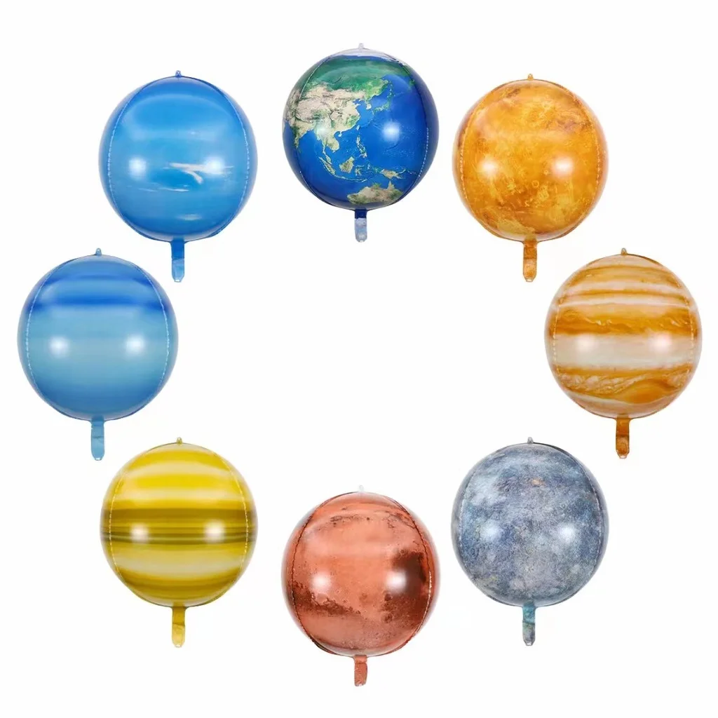 22inch Starry Party Theme Foil Balloons Moon Earth 4D Helium Foil Planet Balloon Space Birthday Party Baby Shower Decor Globos