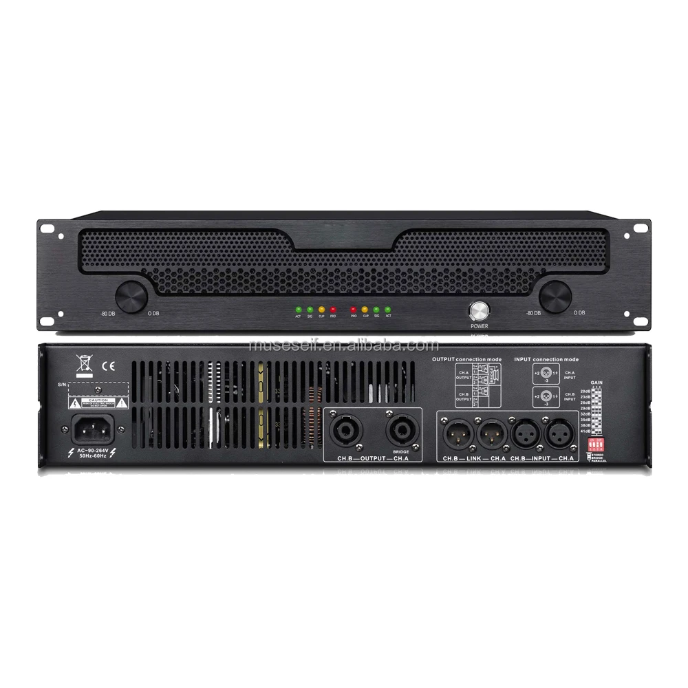 

WG213 Professional DJ/Bar/Karaoke Power Amplifier Class D Digital Metal Shell Amplifier