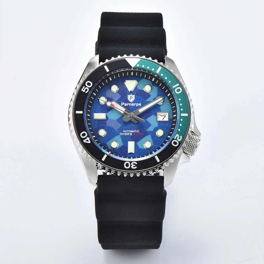PARNSRPE 2025 Men's Watch Stainless Steel 40mm Sterile NH35 Automatic Movement Sapphire Glass Date Waterproof Bracelet