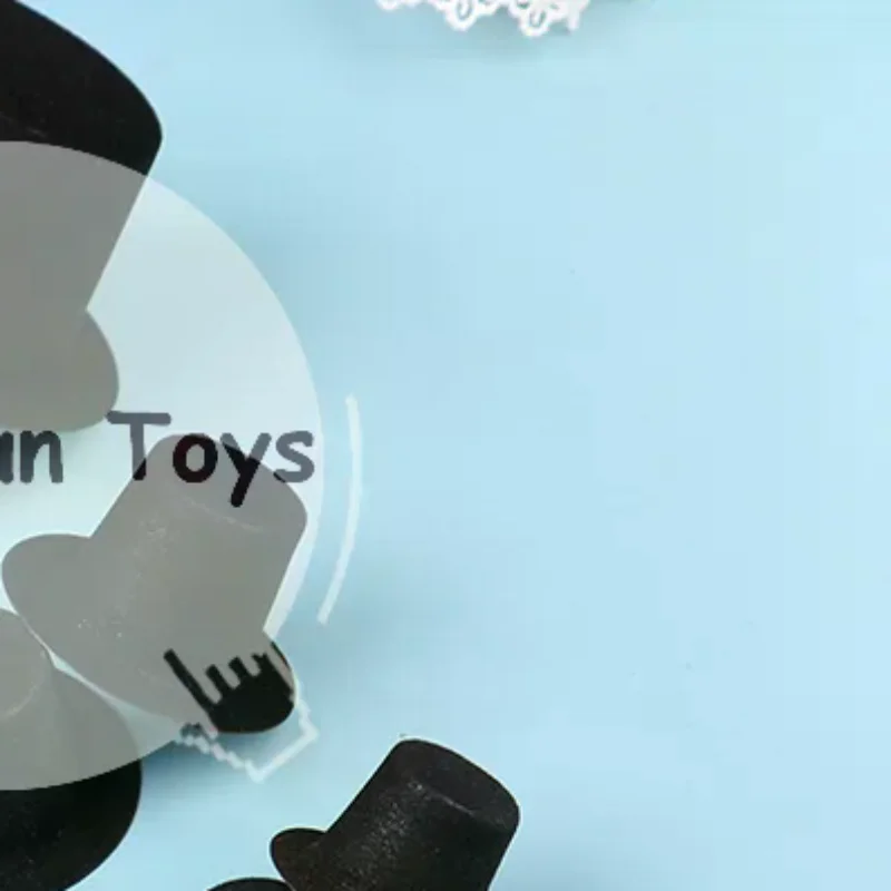 10Pcs 1:12 Dollhouse Miniature Simulation Black PVC Flocked Hat Model DIY Accessories