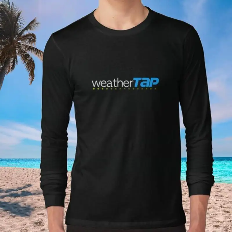 WeatherTAP Official Merch Long Logo American Sleeve T Shirt Funny S to 5XL