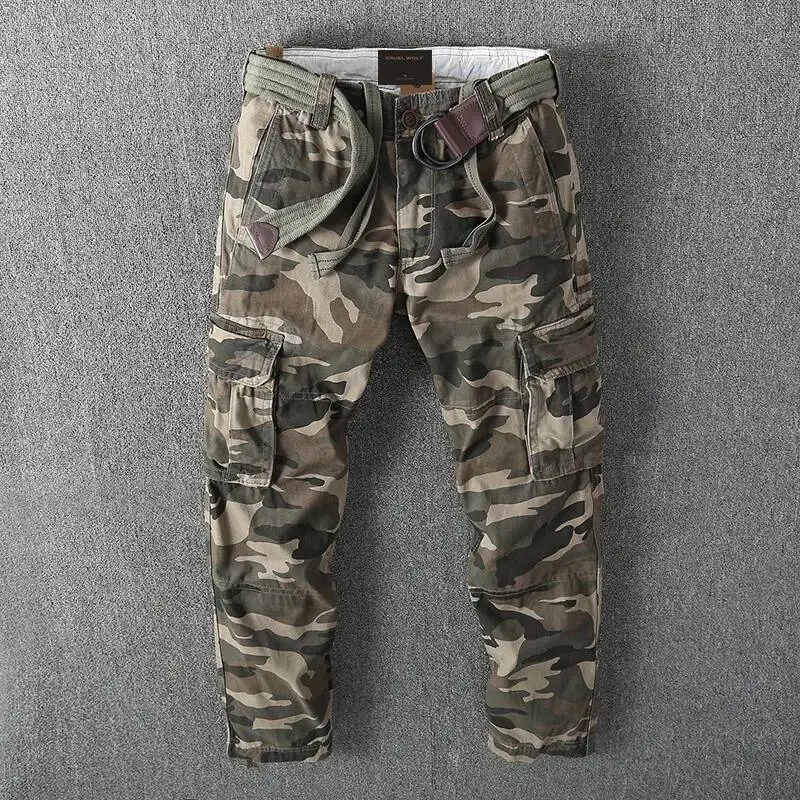 

Overalls Men S Casual Fashion Camouflage Sports Trend Cotton Pants Men Clothing Straight Trousers With Belt