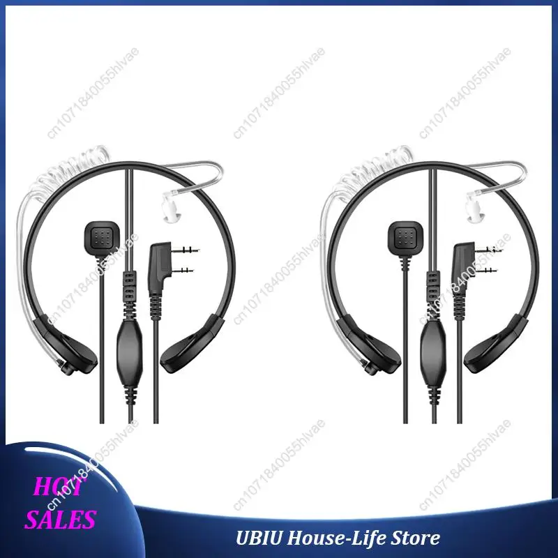 

2X гарнитура с микрофоном для внутренней связи, гарнитура с вибрацией в горле для Baofeng BF-UV5R 888S 88, гарнитура с воздуховодом с управлением на горле, лучший Selli