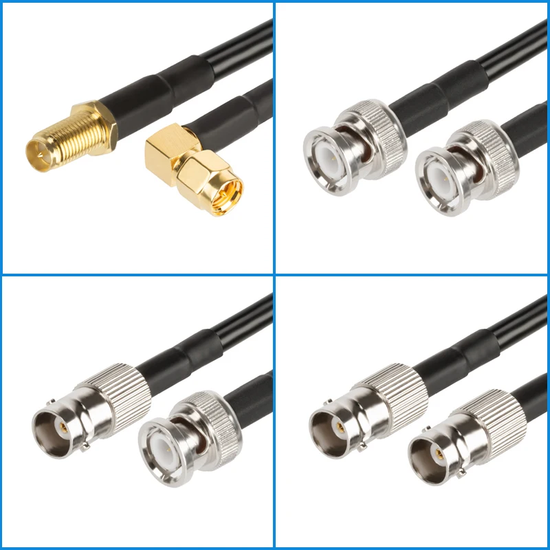 Imagem -04 - Extensão Cabo Conector Adaptador rf Jumper Pigtail Bnc Macho para Plugue Macho Sma Rg58 50 Ohm 03 M30m Rg58 rf