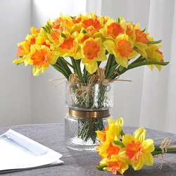 Simulation Feel 6 Narcissus Bouquet Fake Flowers Home Living Room Table Decoration Wedding Arrangement Artificial Flowers