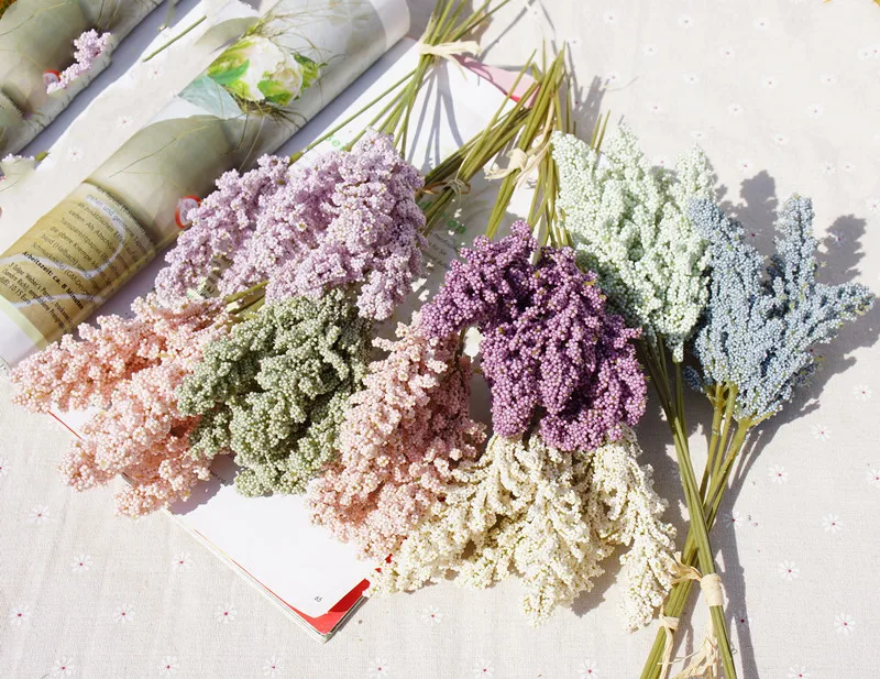 6 Stück PE Lavendel Kunstpflanzen Vasen für Heimdekoration Hochzeitsdekoration Künstliche Blumen Brautaccessoires Sonderangebot – Detail 1