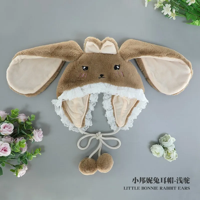 Kawaii Rabbit Eras Headband Anime Rabbit Bunny Ears Hat JK Girl Halloween Party Cosplay Props Plush Rabbit Cosplay Accessories