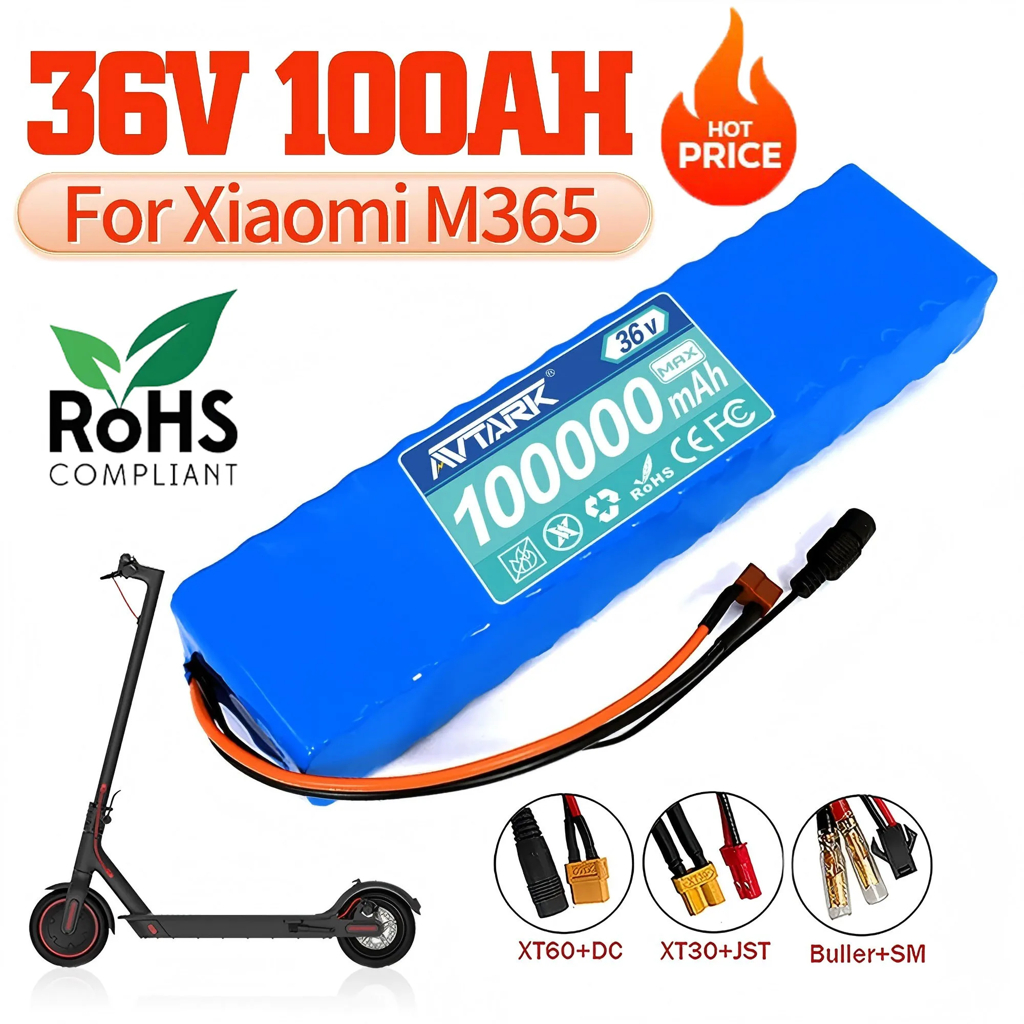

36V 10S3P 100000mAh 36v Electric Scooter batteries Pack 18650 Lithium for Xiaomi Mijia M365 36v Battery Scooter