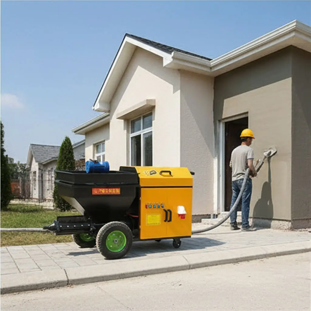 Mortar Sprayer Wall Cement Spray Plaster Machine 220/380V 4kw Motor 50L Hopper High Efficiency
