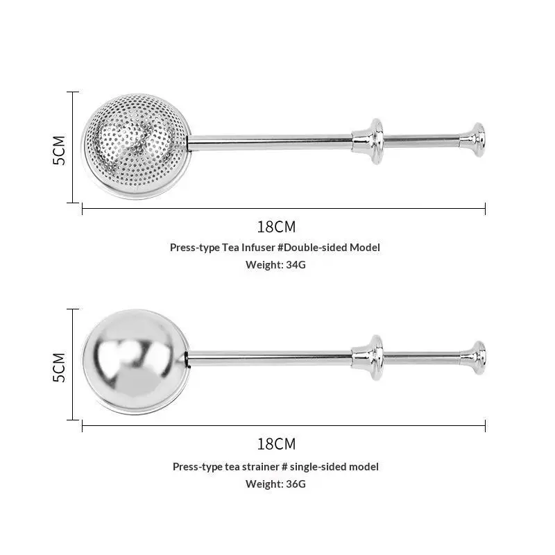 New Stainless Steel Long Handle Tea Infuser Fine Mesh Rust Resistant For Home Office Loose Leaf Tea Brewing