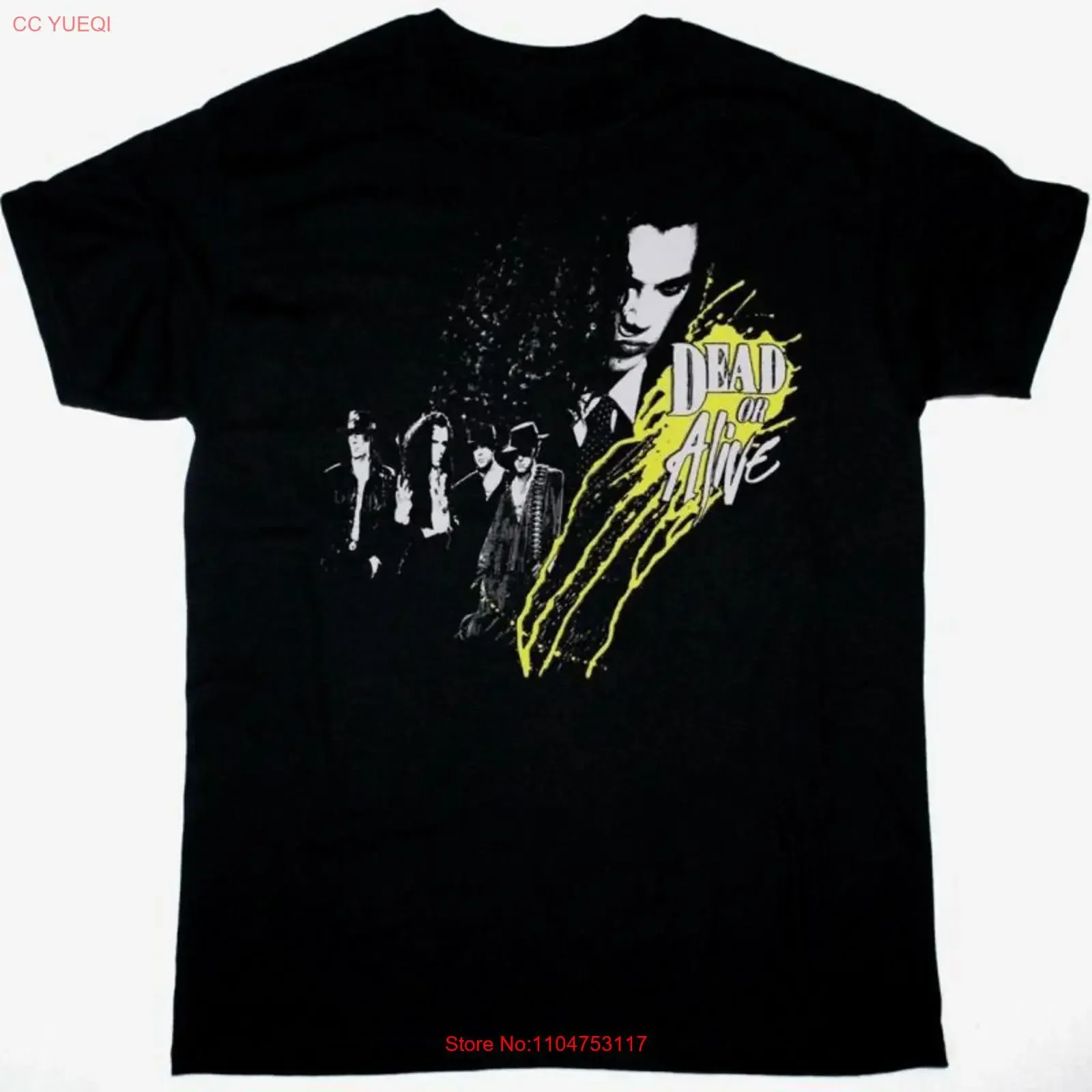 T-shirt vintage DEAD OR ALIVE Band en coton épais noir toutes tailles IN881, délavé, extensible, doux, respirant, unisexe, homme, graphique