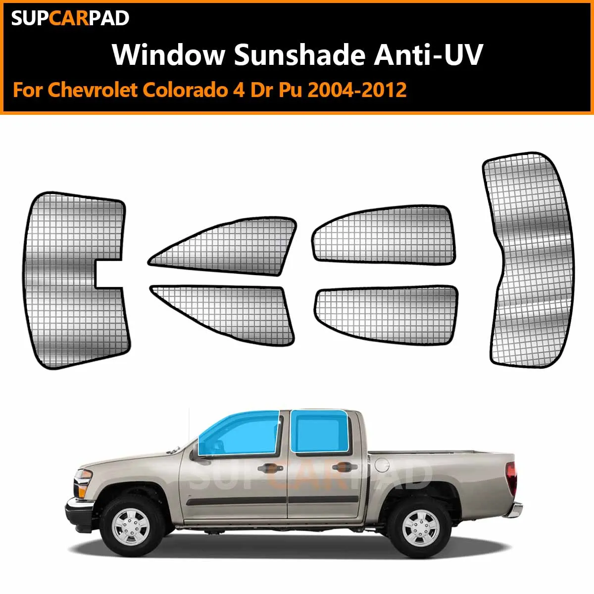

For Chevrolet Colorado 4 Dr Pu 2004-2012 Custom Car Window Sunshade Anti-UV Car Sun Window Visors Sunshade Covers Accessories