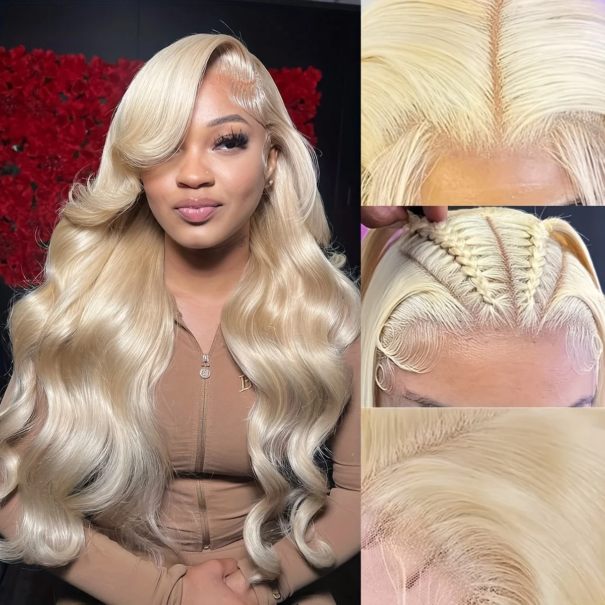 Blonde 613 Hd Lace Frontale Pruik 13X6 Menselijk Haar Body Wave Human Hair Pruiken Voor Zwarte Vrouwen 30 Inch Braziliaanse 13X4 Lace Front Pruik