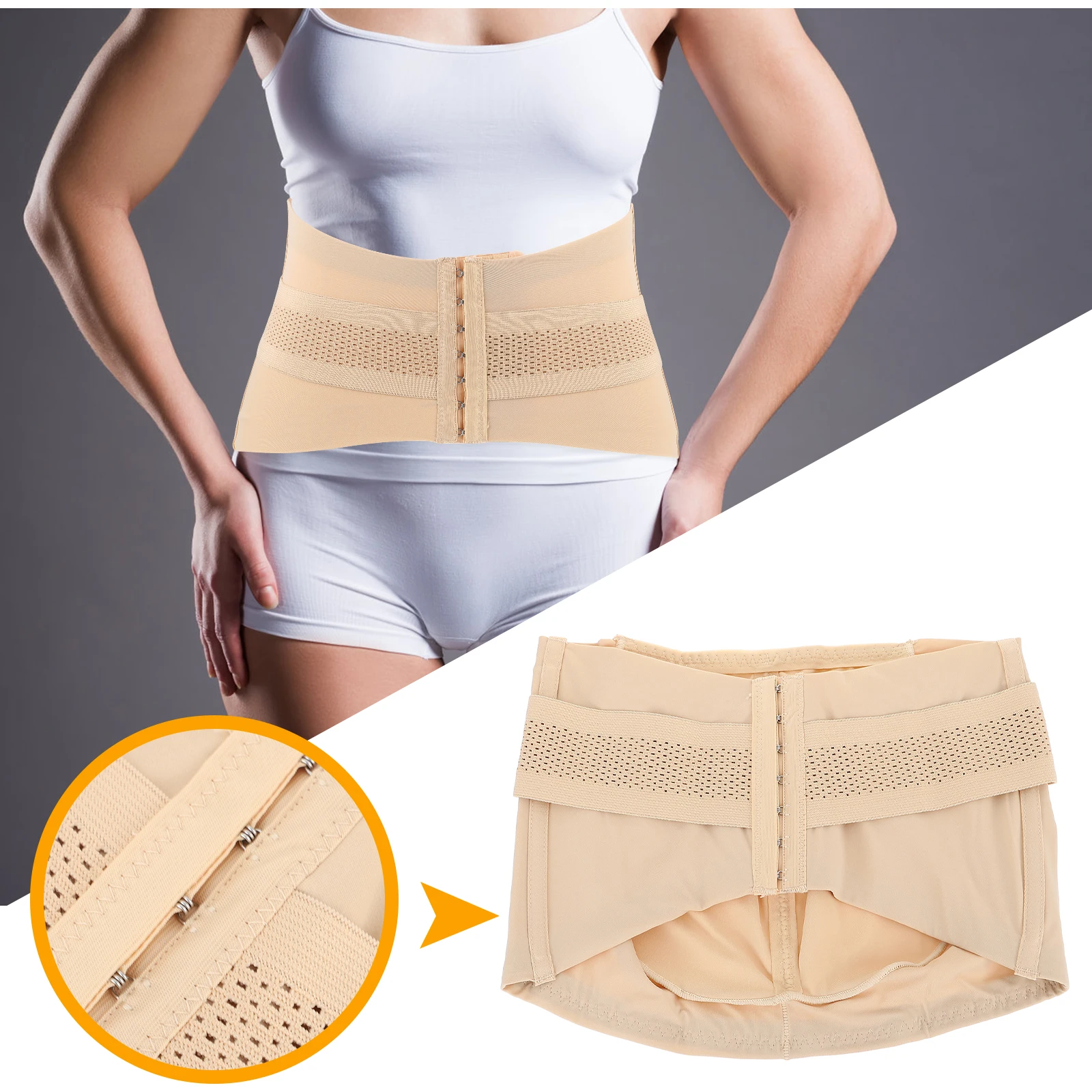 

Premium Chinlon Pelvic Correction Belt Abdominal Band for Women Belly Flattening Pelvis Repair Support Belt