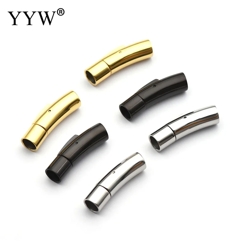 10pc Stainless Steel Bayonet Clasp 2mm 2.5mm 3mm 4mm 5mm Hole Pushlock Lace Buckle Leather Cord Clasps Bracelet Jewelry Making