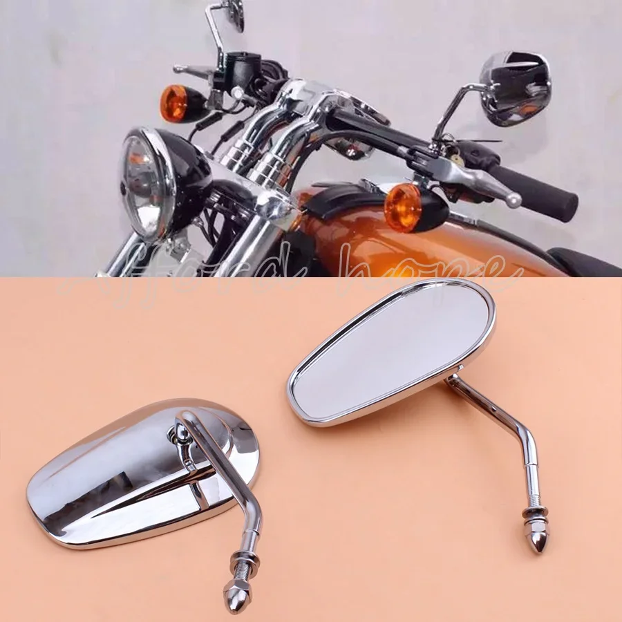 

Motorcycle 1 Pair Road King Classic Chrome Rear Mirrors Rear View Side Mirrors for HARLEY DAVIDSON Metal