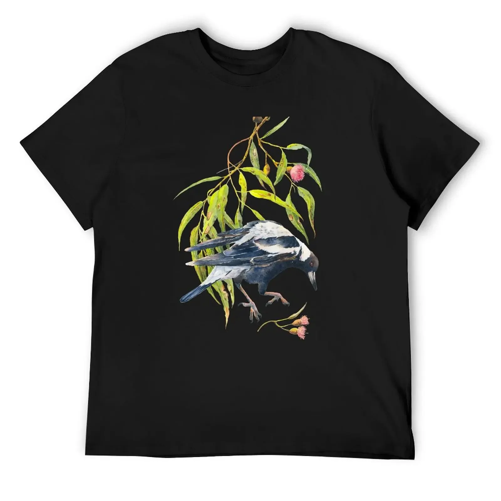 

Jump - Australian magpie & eucalyptus watercolor T-Shirt basketball graphic tees anime stuff sweat shirts, men