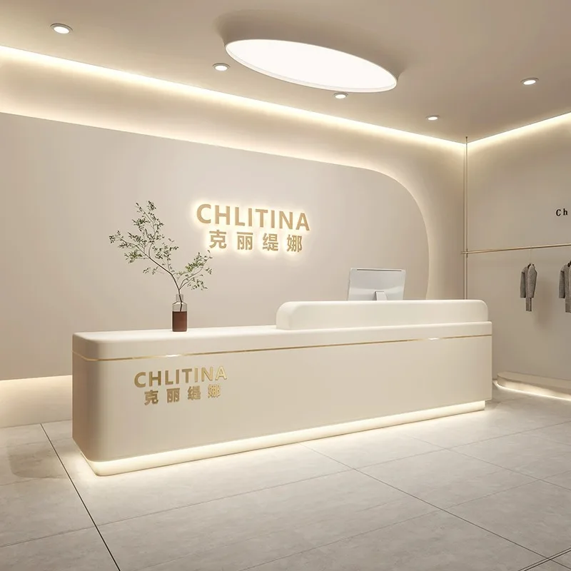 Simple Beauty Salon Checkout Page Clothing Shop Yoga Studio Bar Painting Front Desk Company Reception Desk