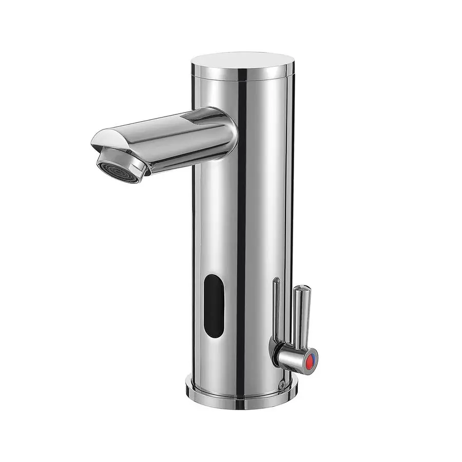 

Touchless Bathroom Sink Faucet Motion Activated Sensor Hands Free Auto Off 1 Hole Commercial Infrared Brass Basin Faucets Adjust