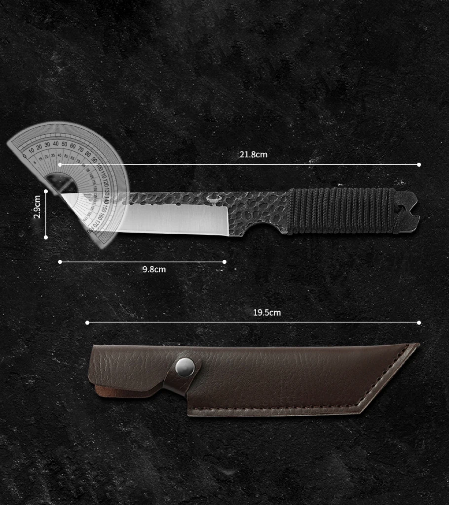 Outdoor High hardness straight knife, hand forging straight knife, portable self-defense knife, multi-function straight knife