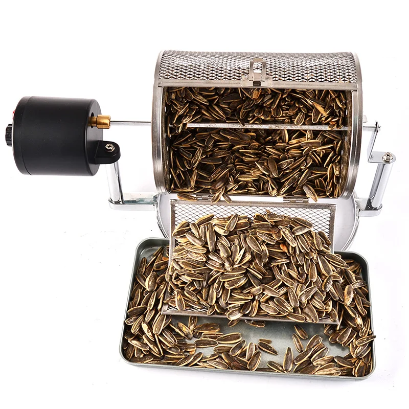 ไฟฟ้า Coffee Roasters สแตนเลสกาแฟ Bean Roast เครื่อง Popcorn ถั่วธัญพืชถั่วอบหมุนความเร็วปรับ