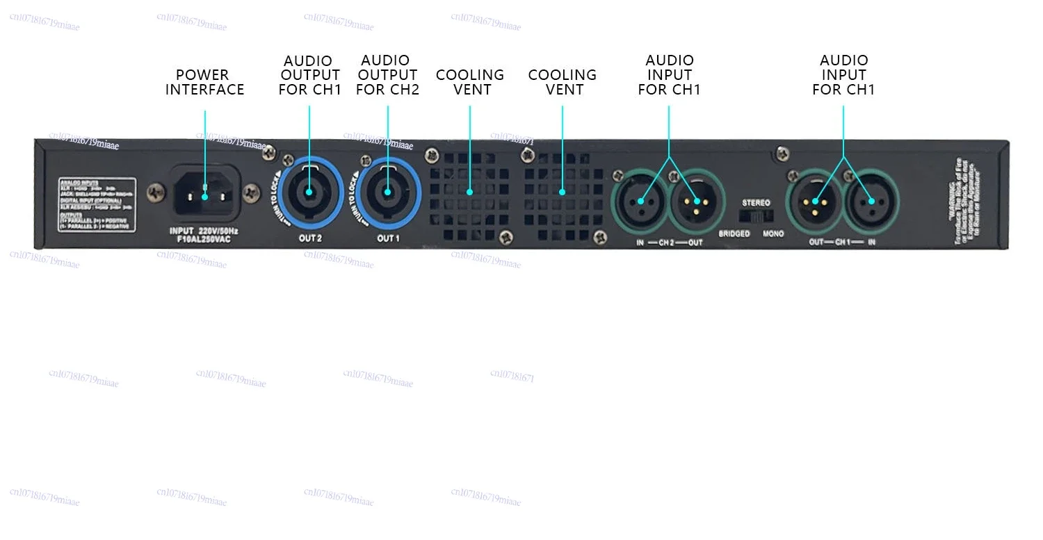 GAP-C1000 Professional Digital Power Amplifier, Two-channel 1U High-power Amplifier, Stage KTV Amplifier
