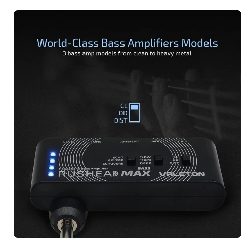 Valeton RH-100 RH-101 RH-4 Rushead Max Chargable Portable Pocket Guitar Bass Headphone Amp CarryOn Bedroom Plug-In Multi-Effects