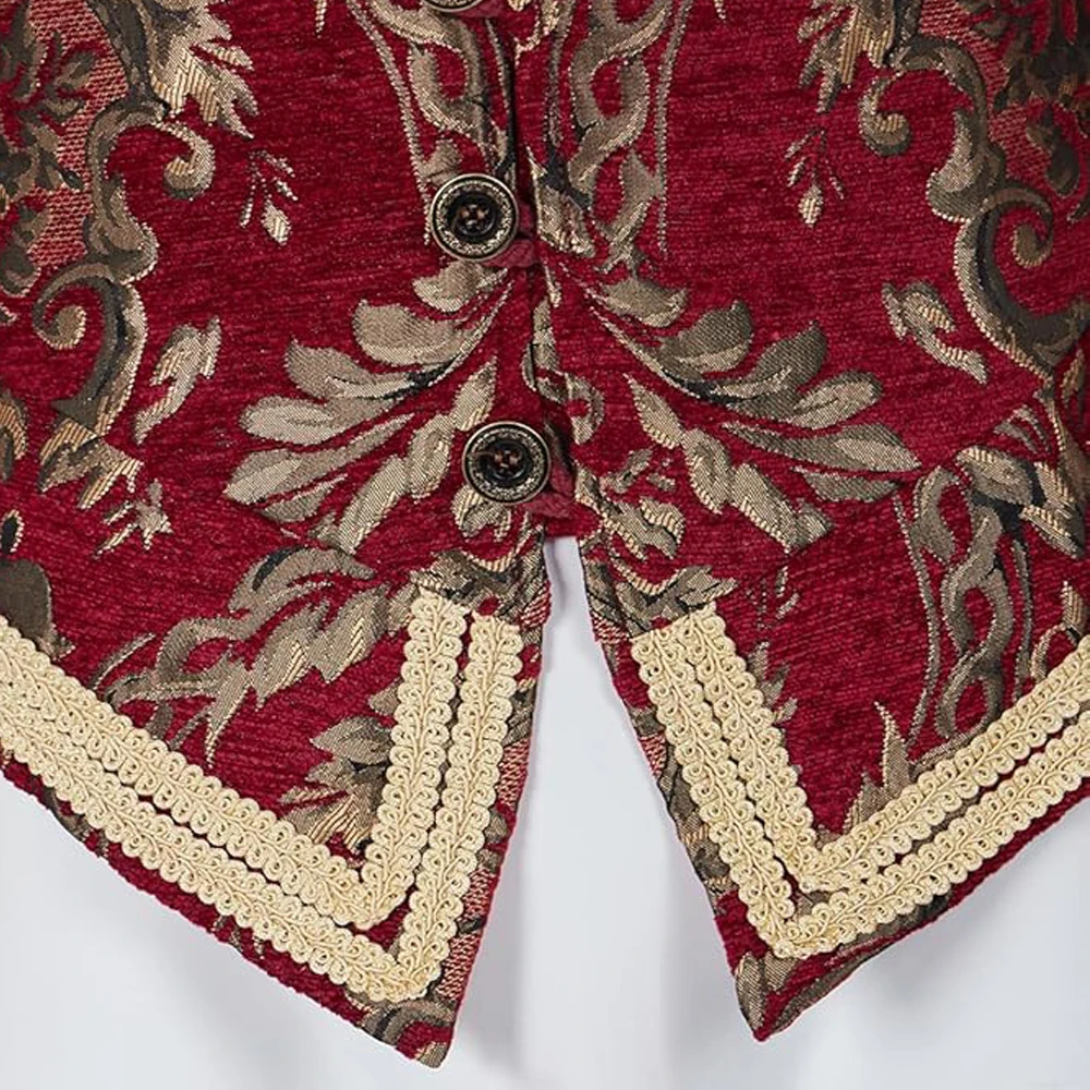 Herren Renaissance Retro Royal Jacke Mantel Prinz Edler König Kolonial Piratenkostüm Doppelmantel Gotische Stickerei Cosplay Kostüm 2026 – Detail 14