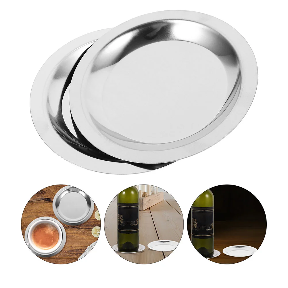 

Cup Coasters Stainless Steel Mat Bottle Teacup Pad Silver Household Individual