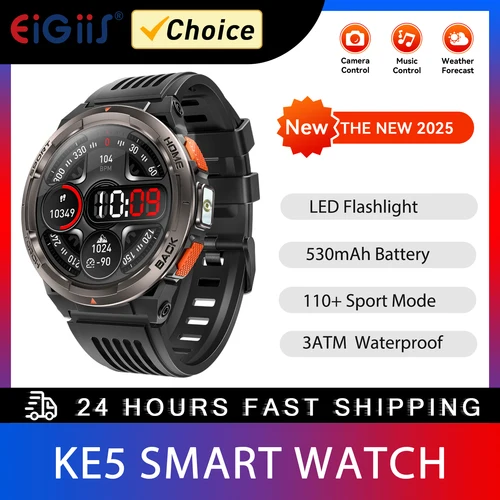 Reloj inteligente EIGIIS KE5 2024 3ATM resistente al agua diseño Original reloj deportivo con brújula y barómetro de altitud linterna LED llamada
