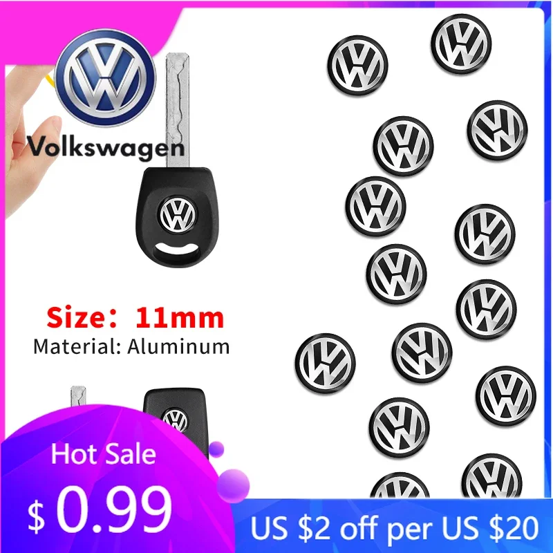 

For VW Volkswagen Jetta MK5 Golf 11mm Car Remote Key Logo Metal Emblem Stickers For Volkswagen VW GTI Polo Golf Passat Tiguan To