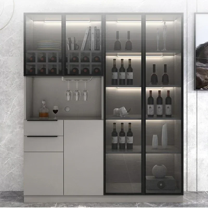 Whisky Cabinet Station Bar Unit For Home Furniture All Items Corner Glass Cabinet Showcase Whiskey Storage Closet Wine Stand
