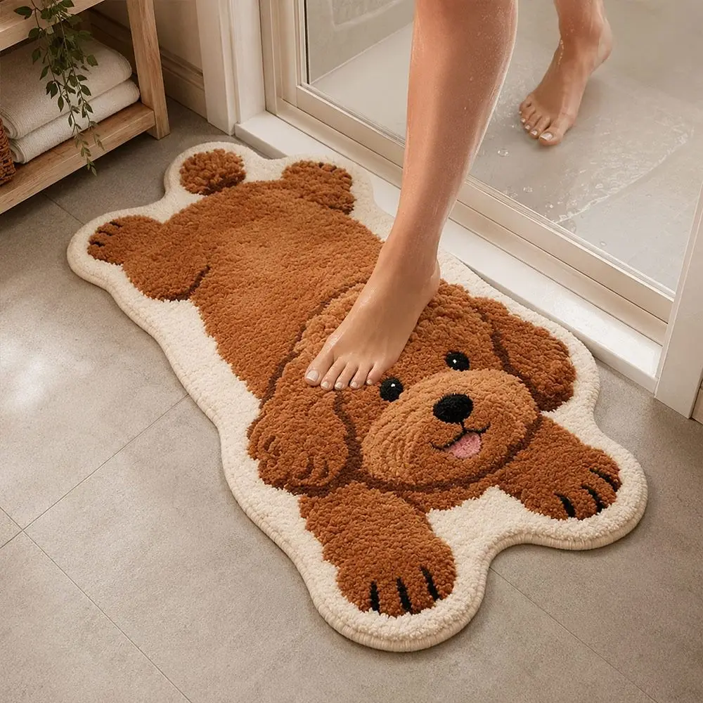 Special-shaped Puppy Print Rug Decorative Carpet Pet Theme Rug Animal Floor Mat Puppy Print Dog Shape Dog Shaped Rug