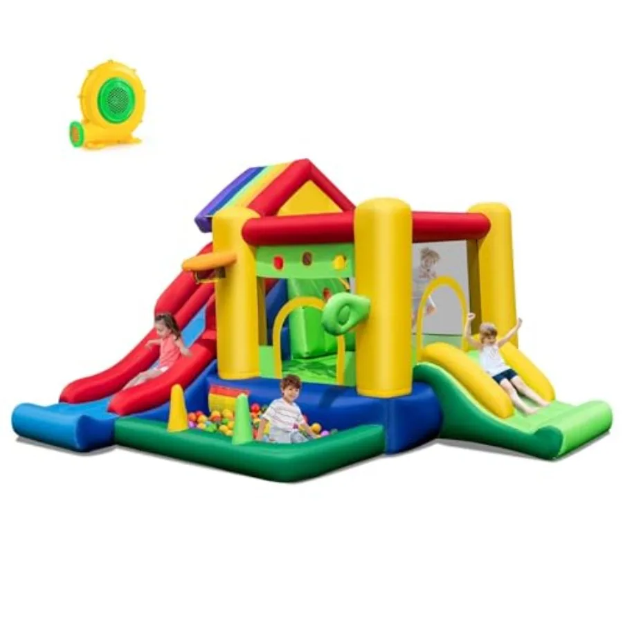 

Надувной батут с вентилятором для дома и улицы, надувной замок с 2 горками, бассейн с шариками, игровой домик, надувной батут для прыжков