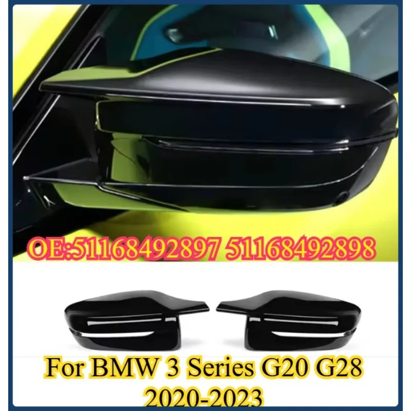 

Bright Black Side Wing Rearview Mirror Cover Caps for BMW 3 Series G20 G28 2020-2023 Style LHD RHD (OE:51168492897 51168492898)