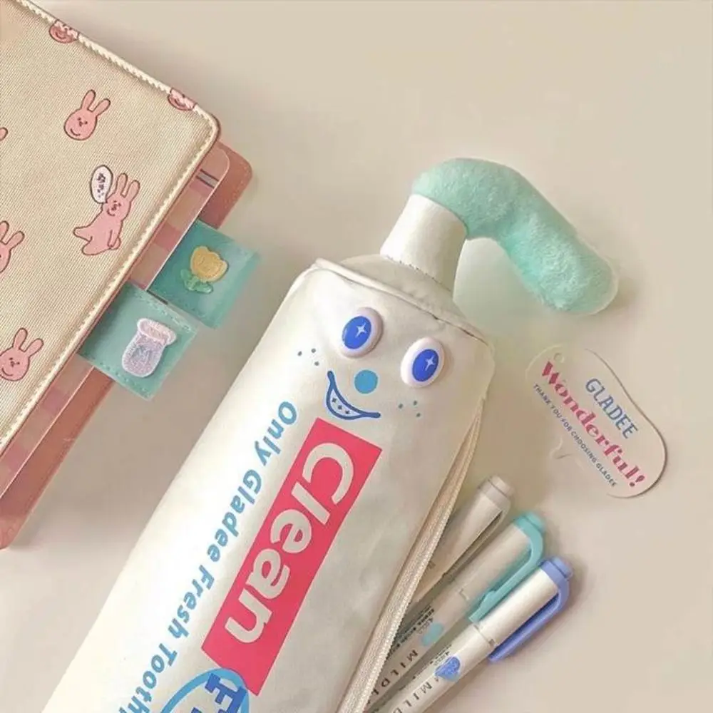 Desktop Organizer Toothpaste Pencil Case Cosmetic Pouch Large Capacity Desktop Storage Pouch Pen Pouch Pencil Holder Pencil Bag