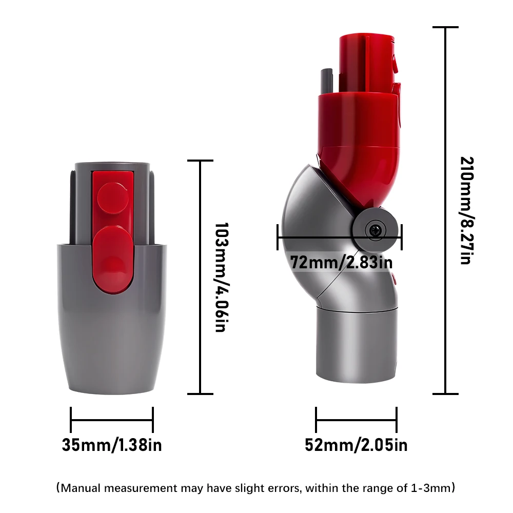 قاعدة قابلة للتعديل 90 °   مكنسة كهربائية بمحول منحني لـ Dyson V7 V8 V10 V11 V15 مرفق سفلي سريع التحرير